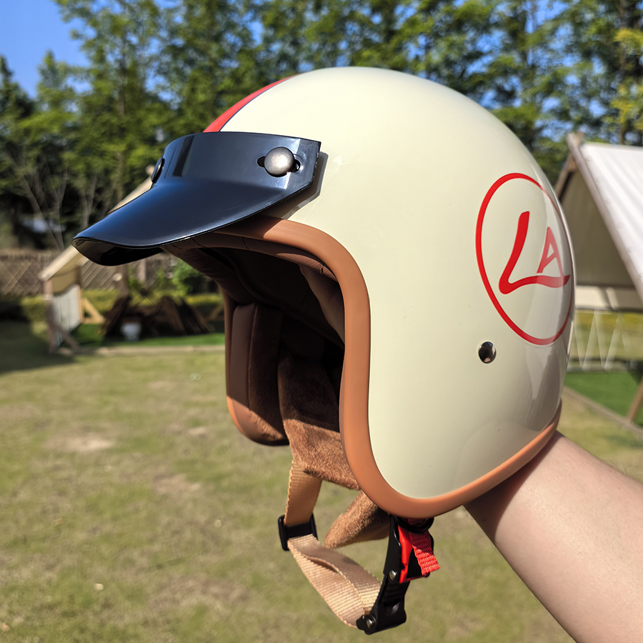 Motorcycle Gear White - Retro 3/4 Half Helmet for Motorcycle