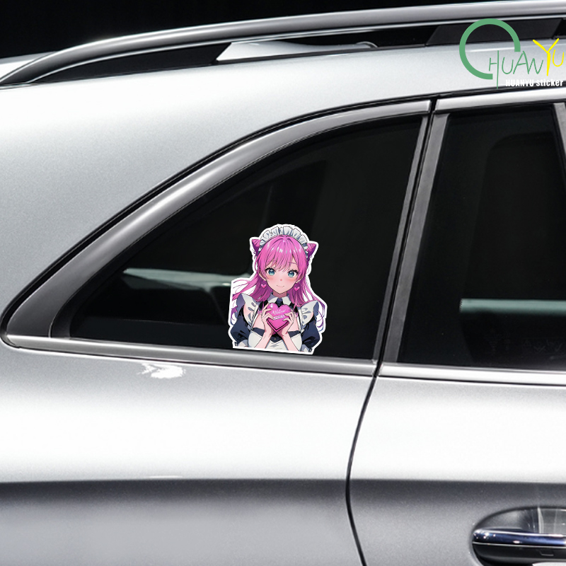 JDM Cute Girl Anime Car Sticke - Motorcycle Gear Equipment 评论和价格