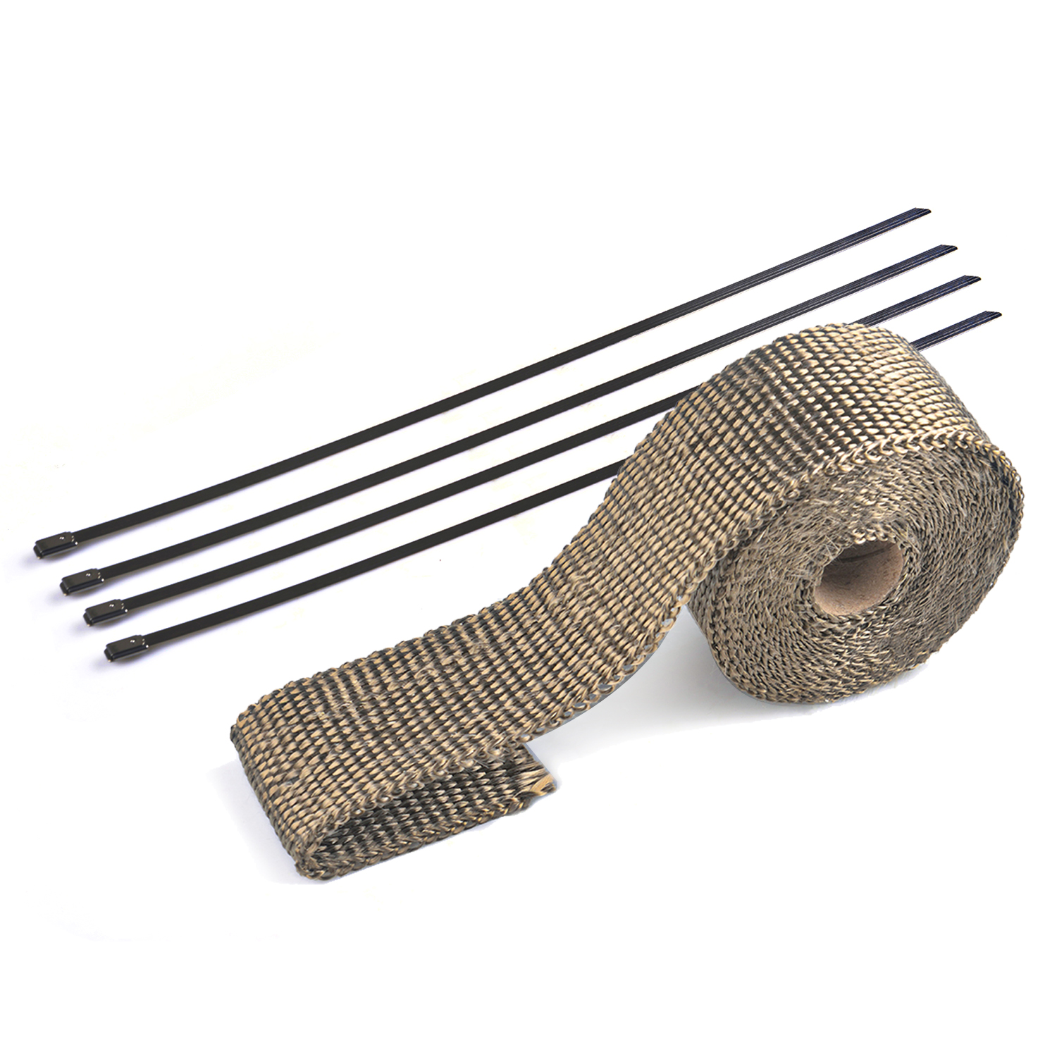 50MM x 5M Black/Titanium Exhau - Exhaust Wrap Titanium 评论和价格