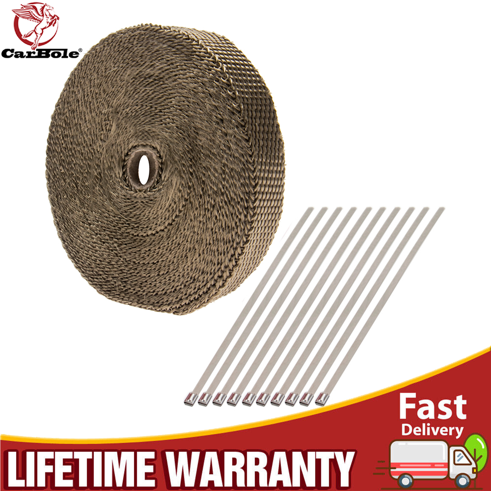 Titanium EXHAUST WRAP Heat Man - Exhaust Wrap Titanium 评论和价格