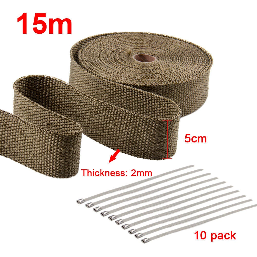 Titanium EXHAUST WRAP Heat Man - Exhaust Wrap Titanium 评论和价格