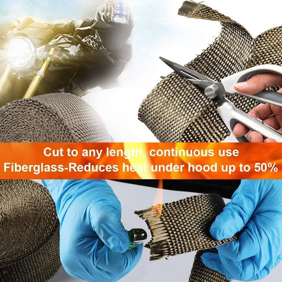 Titanium EXHAUST WRAP Heat Man - Exhaust Wrap Titanium 评论和价格