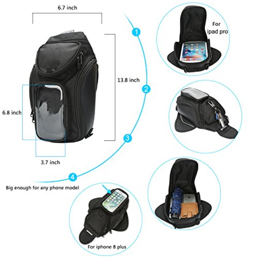 Motorcycle Tank Bag, Water Res - Magnetic Tank Bag 评论和价格