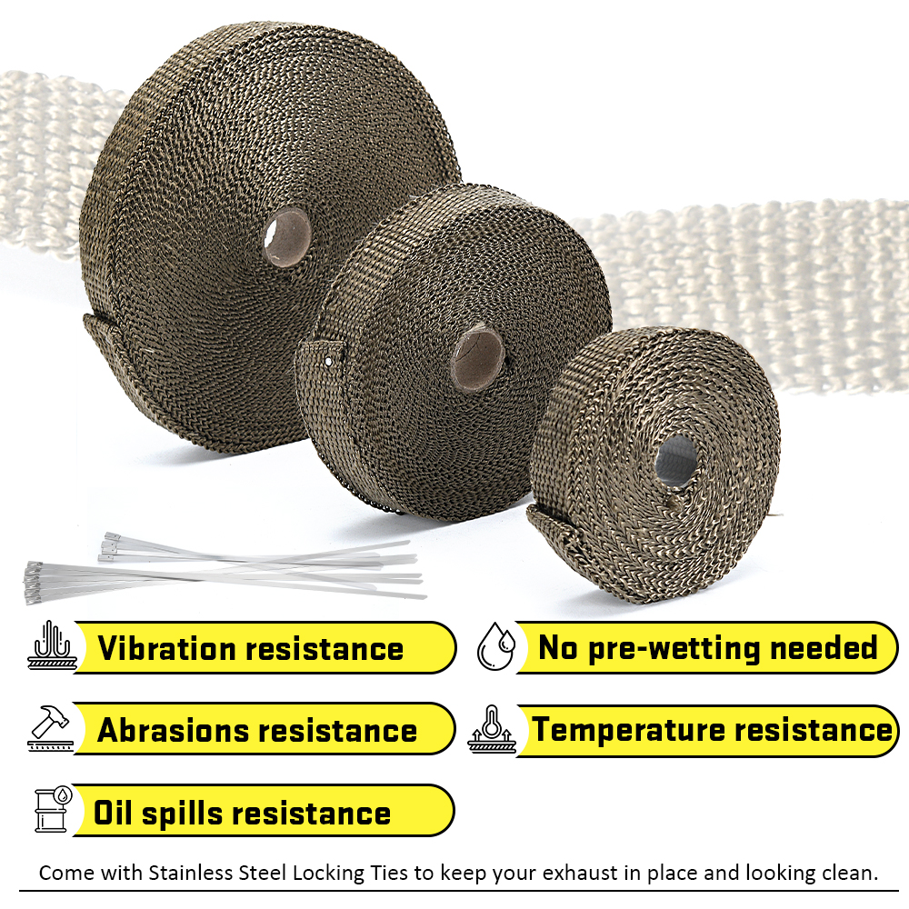High Quality Fiberglass 1M 5M  - Exhaust Wrap Titanium 评论和价格