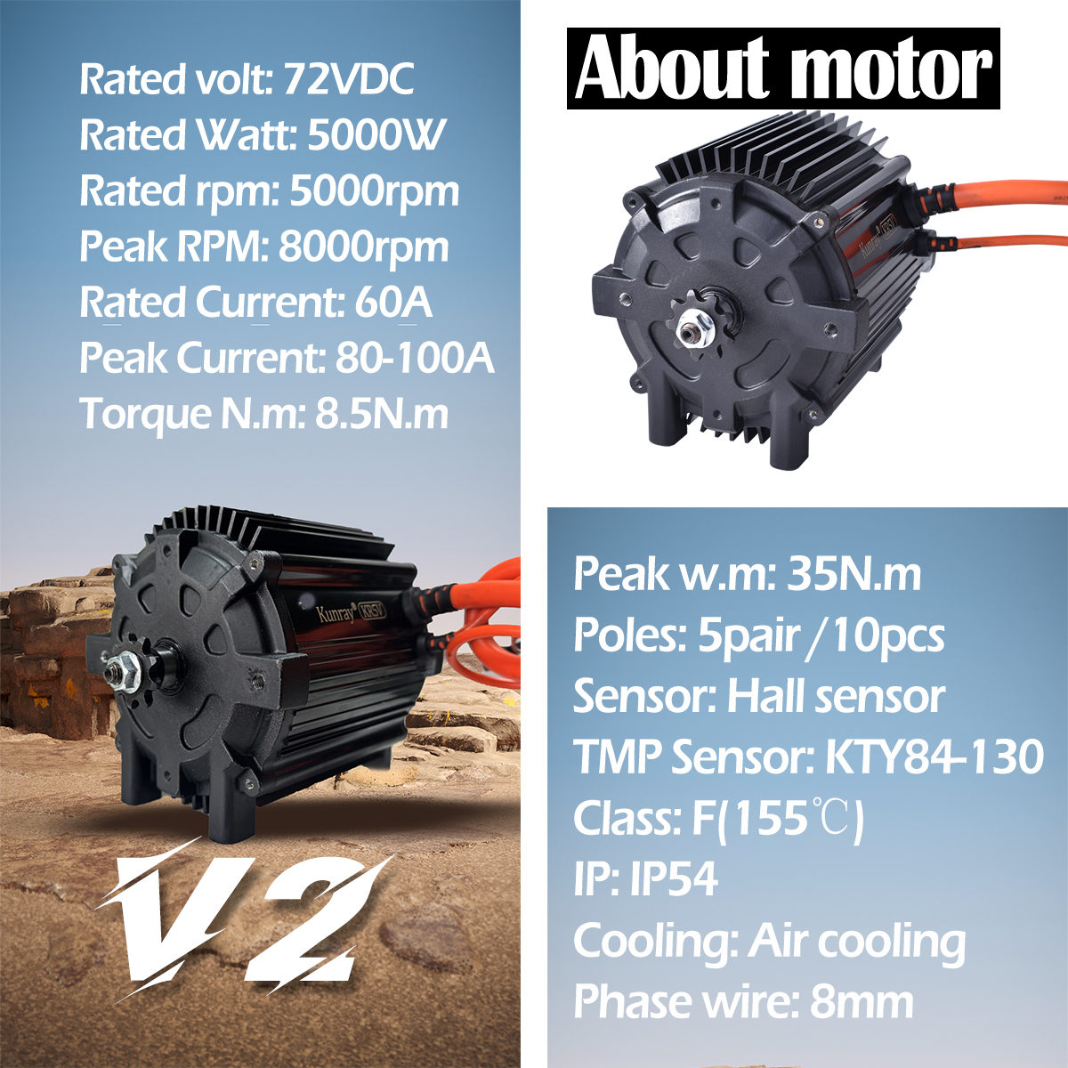 Kunray KR5V V2 72V 5000W Elect - Motorcycle Gear Equipment 评论和价格