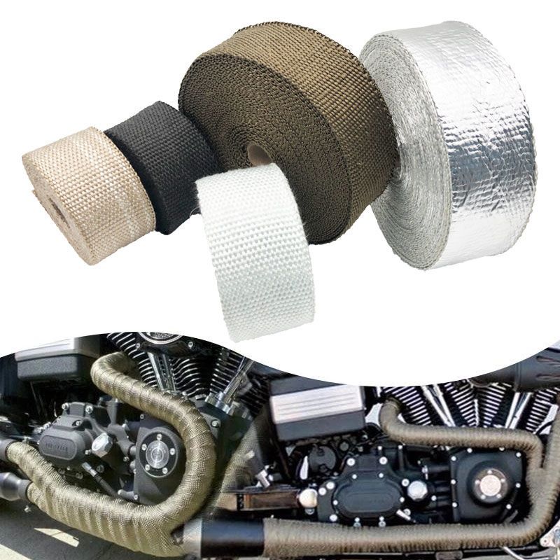 NEW*5M  Titanium/Black Exhaust - Exhaust Wrap Titanium 评论和价格