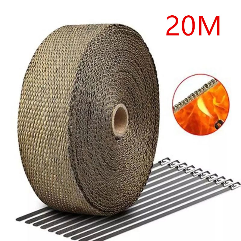 NEW*5M  Titanium/Black Exhaust - Exhaust Wrap Titanium 评论和价格