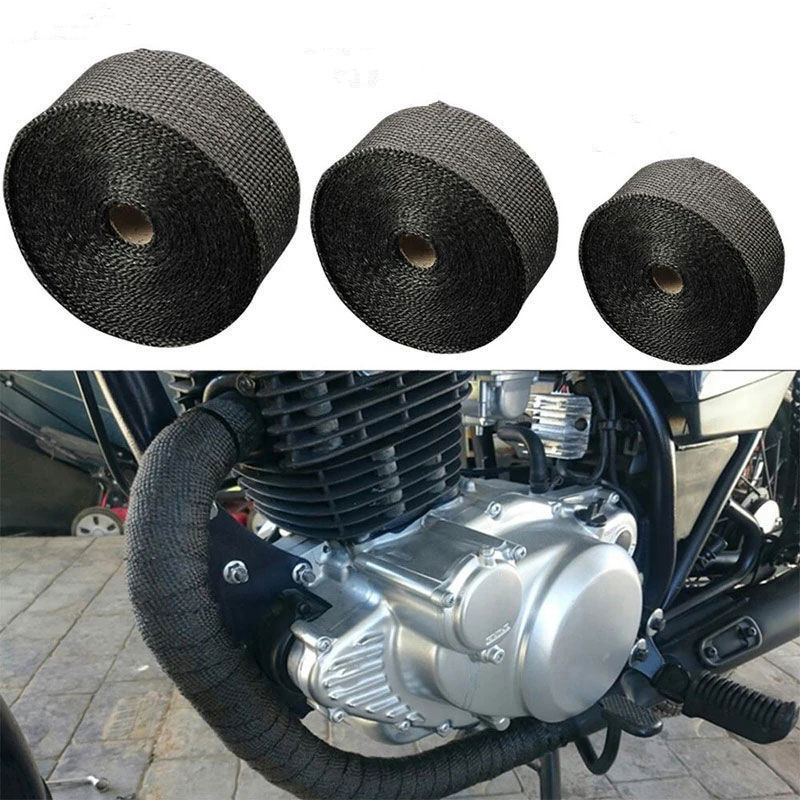 NEW*5M  Titanium/Black Exhaust - Exhaust Wrap Titanium 评论和价格