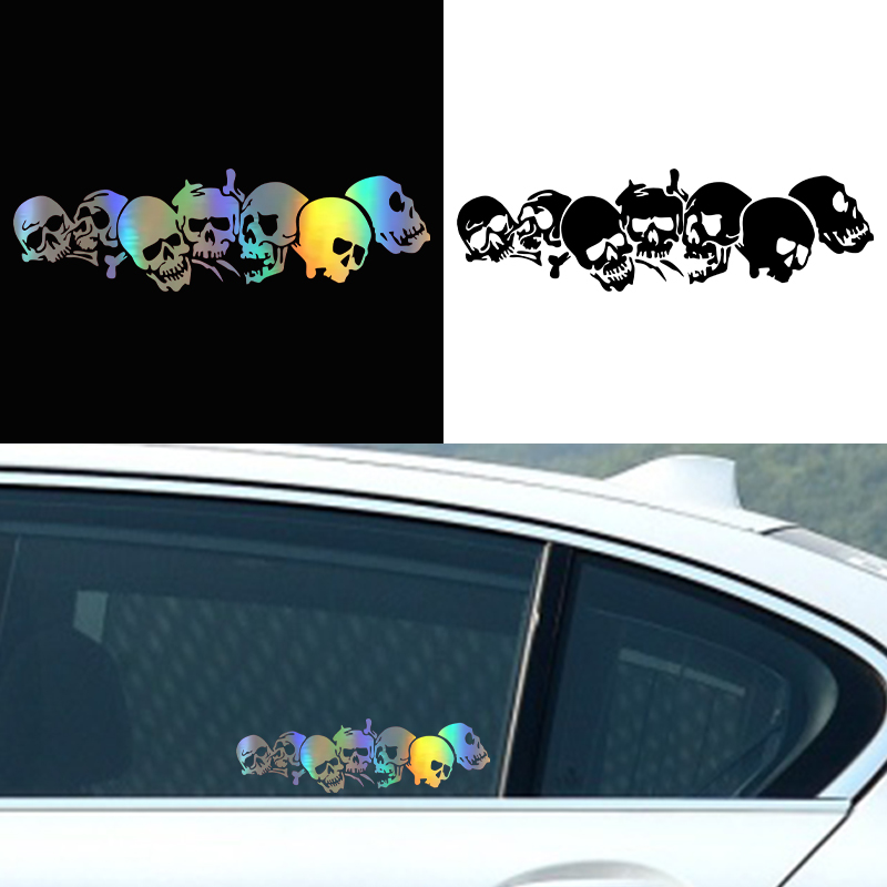 G096 22.8X6.7CM New SKULL Viny - Motorcycle Gear White 评论和价格